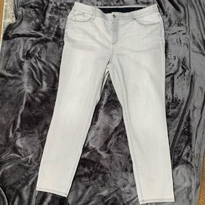 Chico’s Denim Girlfriend Ankle Jeans, light gray